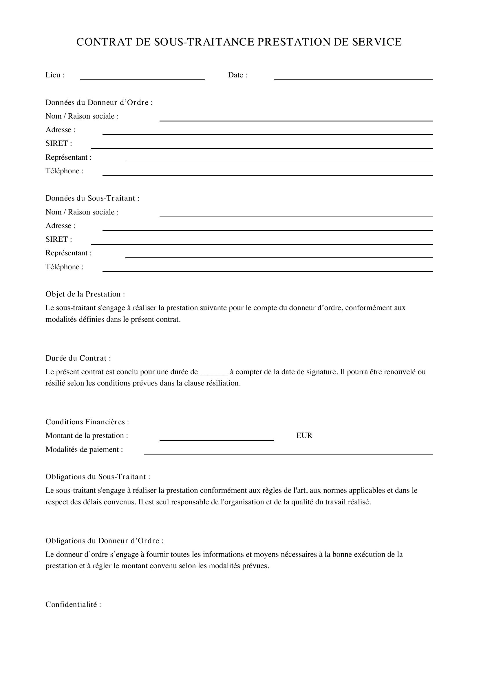 convention de prestation de service